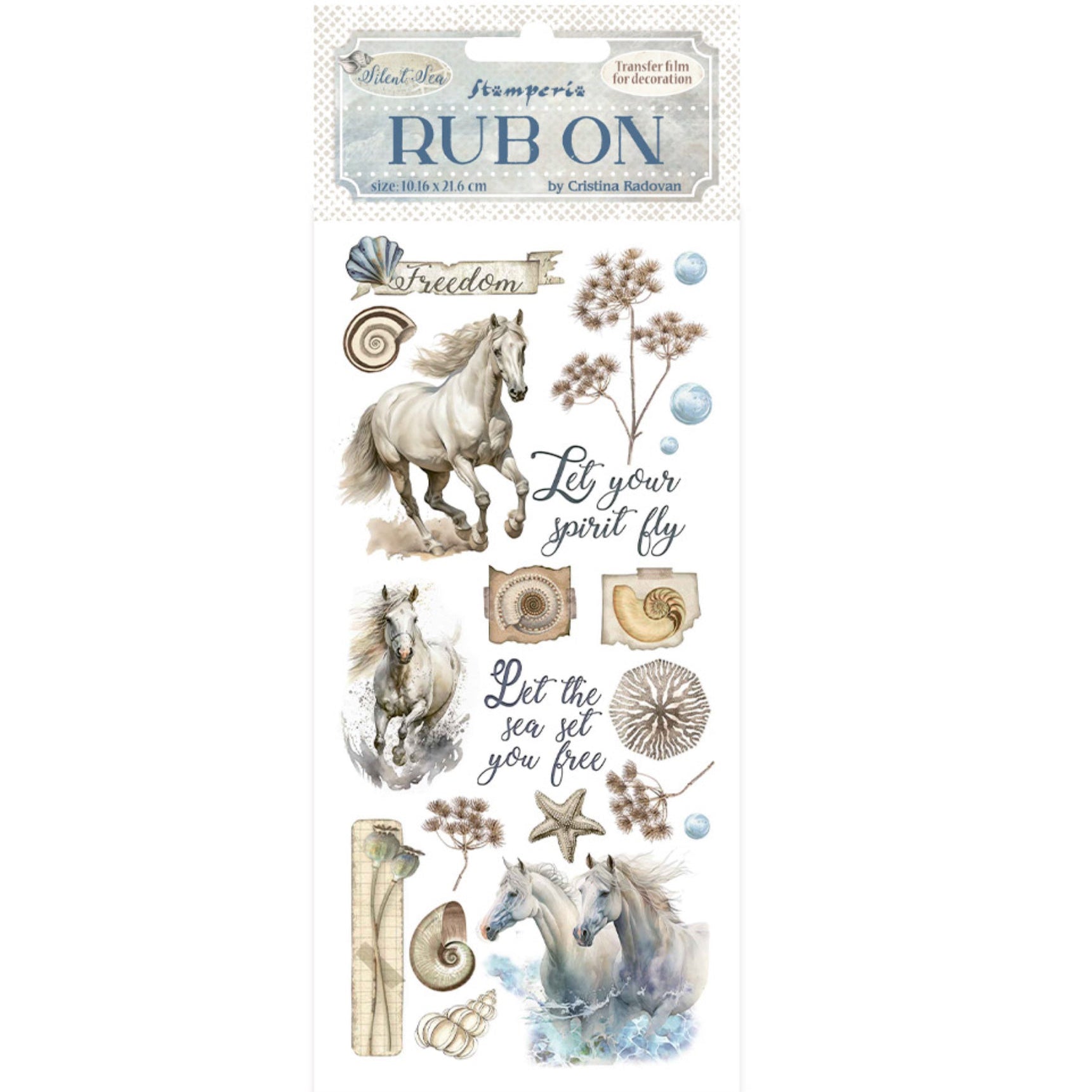 Stamperia Silent Sea Rub On - Horses